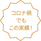 コロナ禍でもこの実績!