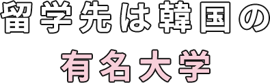 留学先は韓国の有名大学